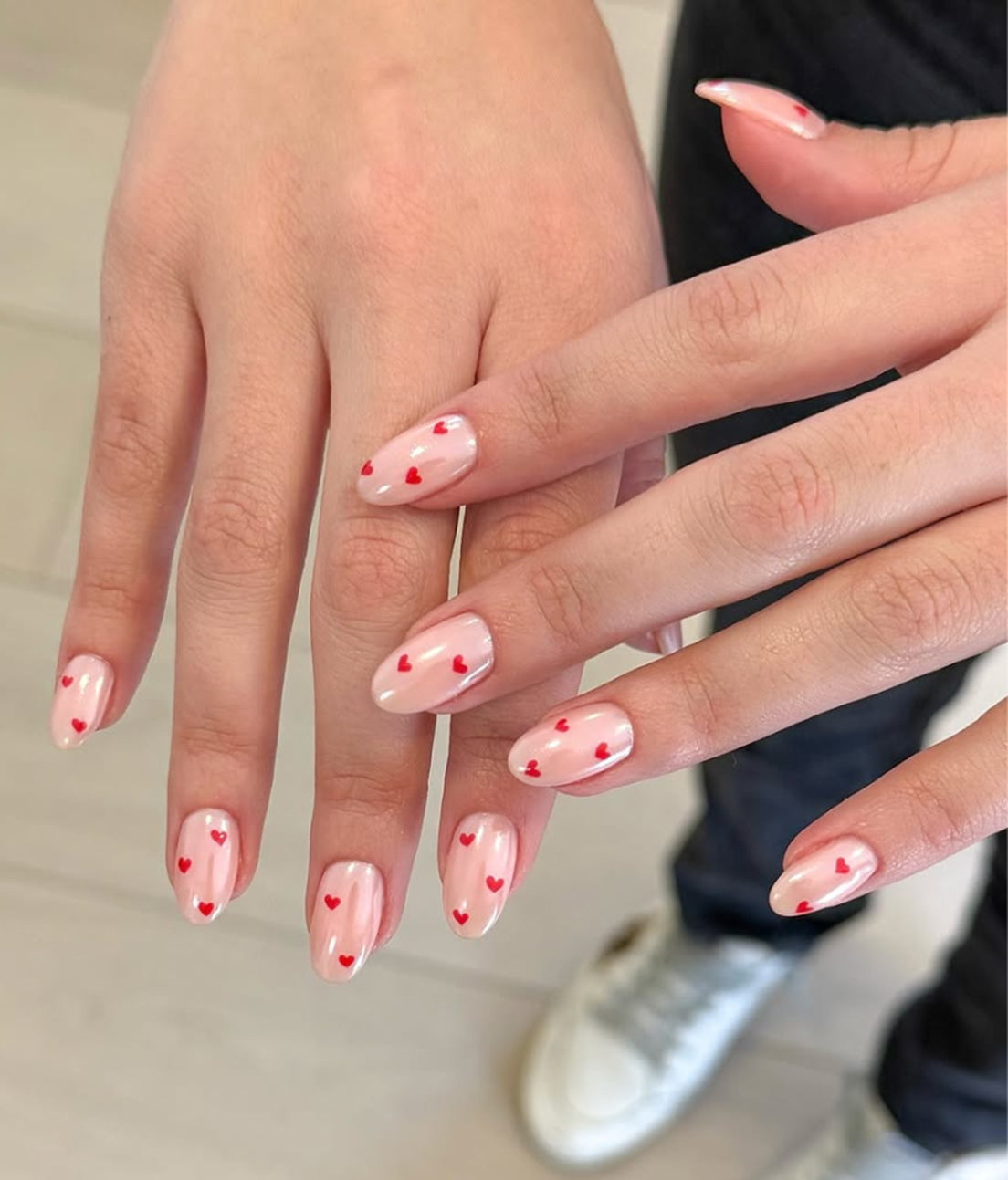 Mini Hearts Nail Art for Valentine's Day