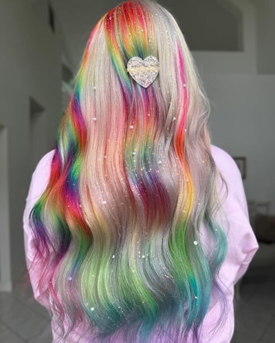 Rainbow Glitter Hair