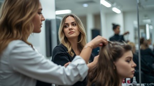 image of hairstylist in classroom learning